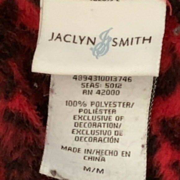 Jacyln Smith Women Soft Cozy Pajama Shirt and Pants Set Sz M Red Black #251i - Picture 5 of 7